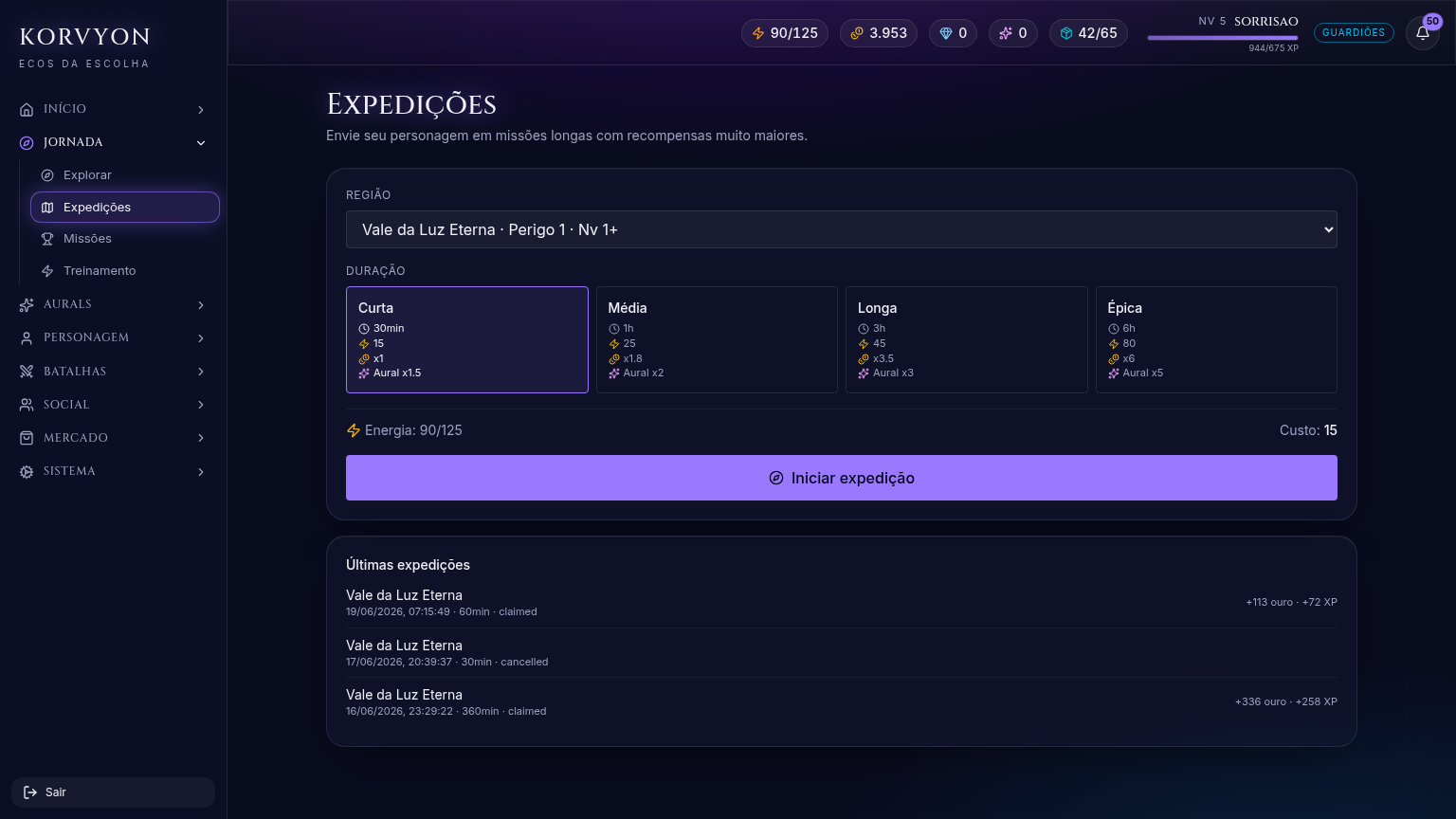 Expedições Longas — desktop
